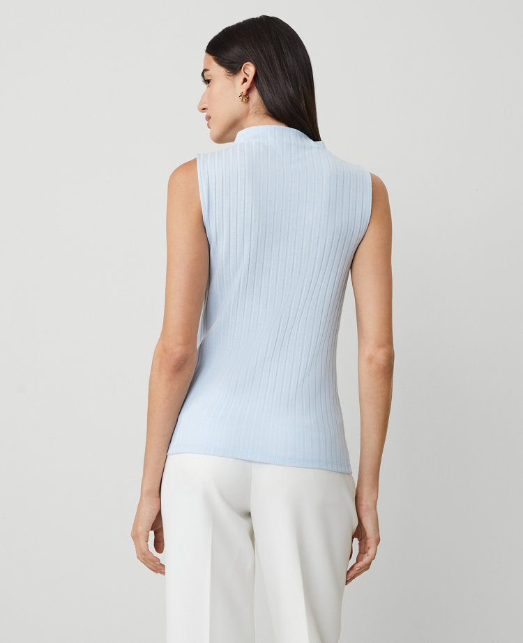 Petite Sleeveless Mock Neck Top