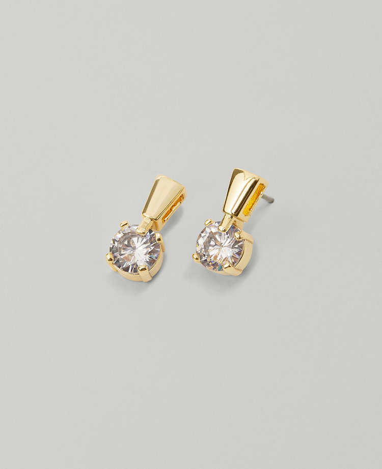 Metal Crystal Stud Earrings