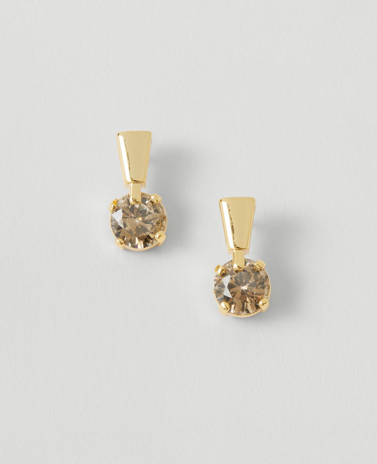 Metal Crystal Stud Earrings