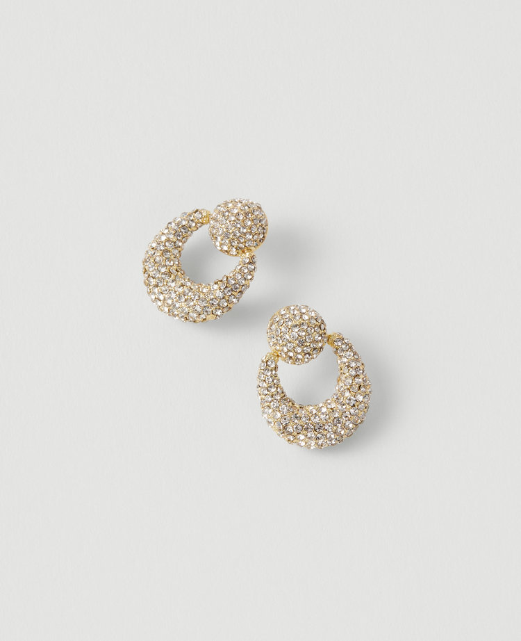 Pavé Hoop Drop Earrings