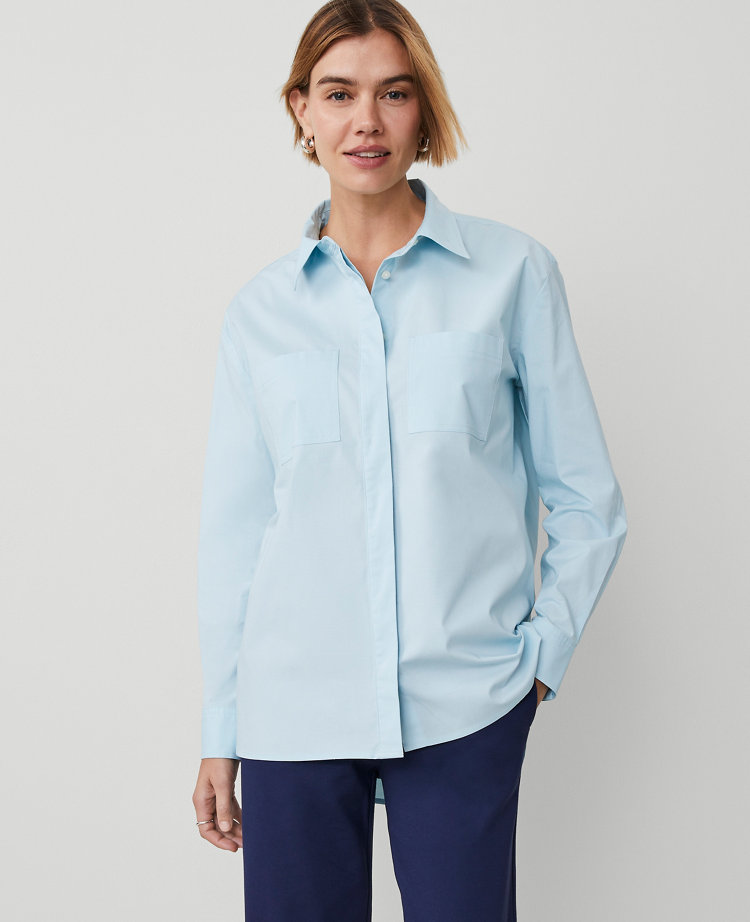 Petite Weekend Collection Pocket Tunic Shirt