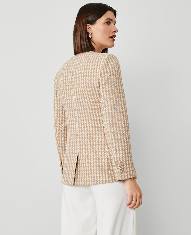 Petite Houndstooth Tweed Jacket