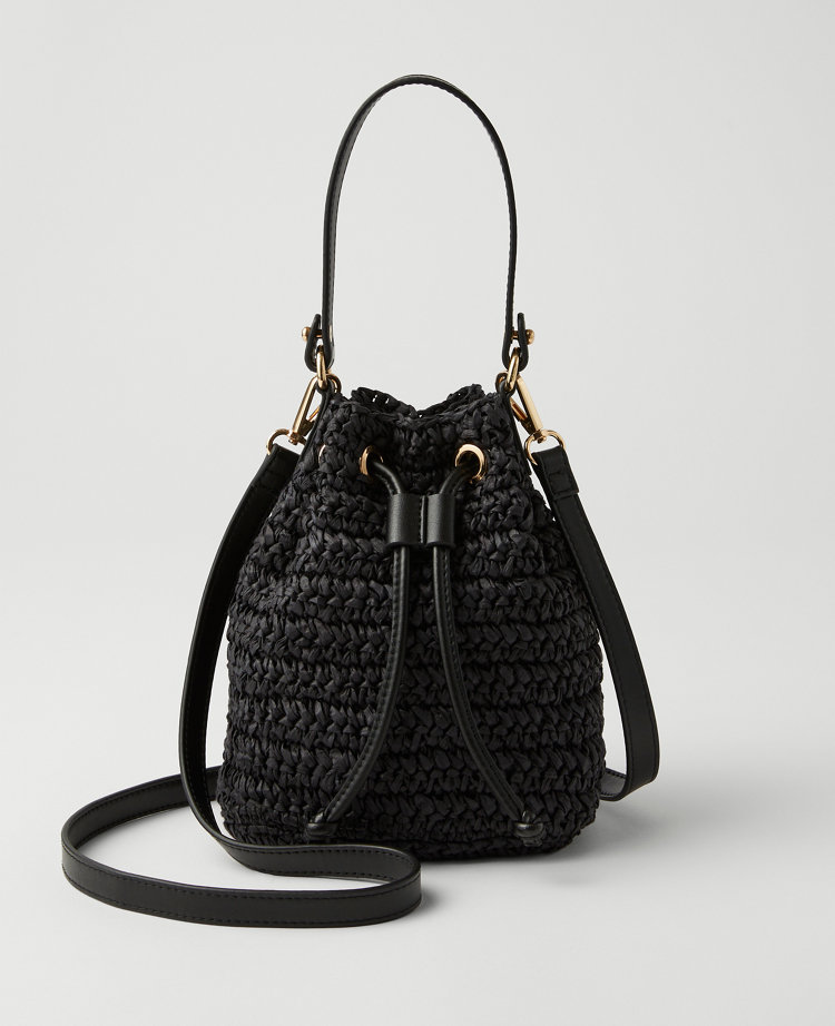 Ann Taylor Straw Bucket Bag Women's