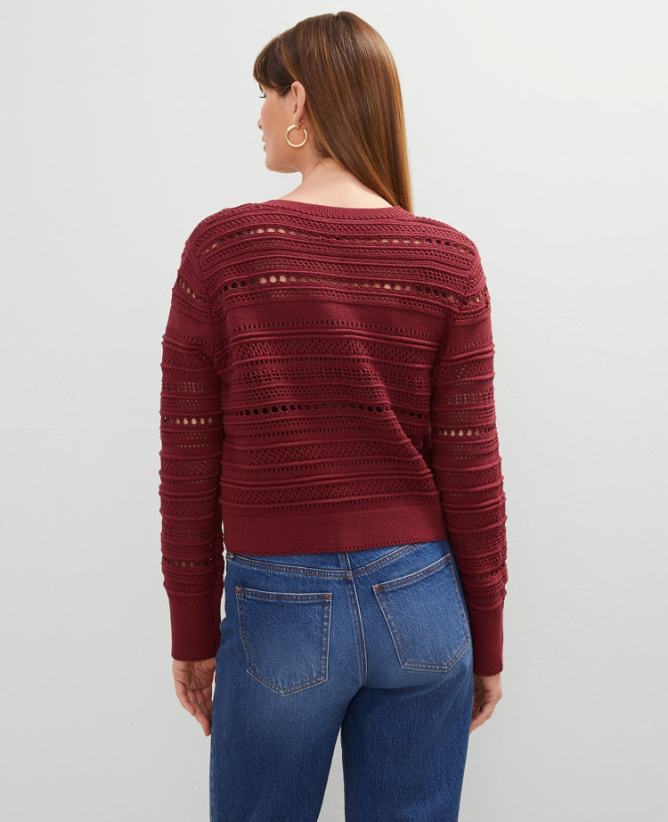 Pointelle Textured Cardigan