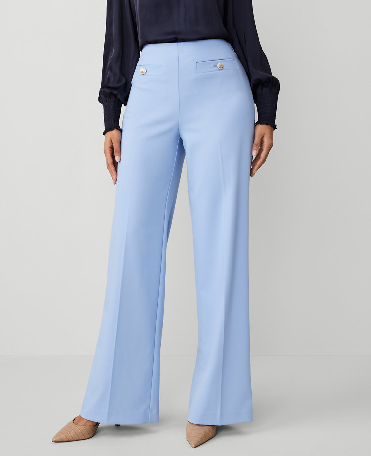 The Petite Button Trim Sailor Wide-Leg Pant — Curvy Fit carousel Product Image 1