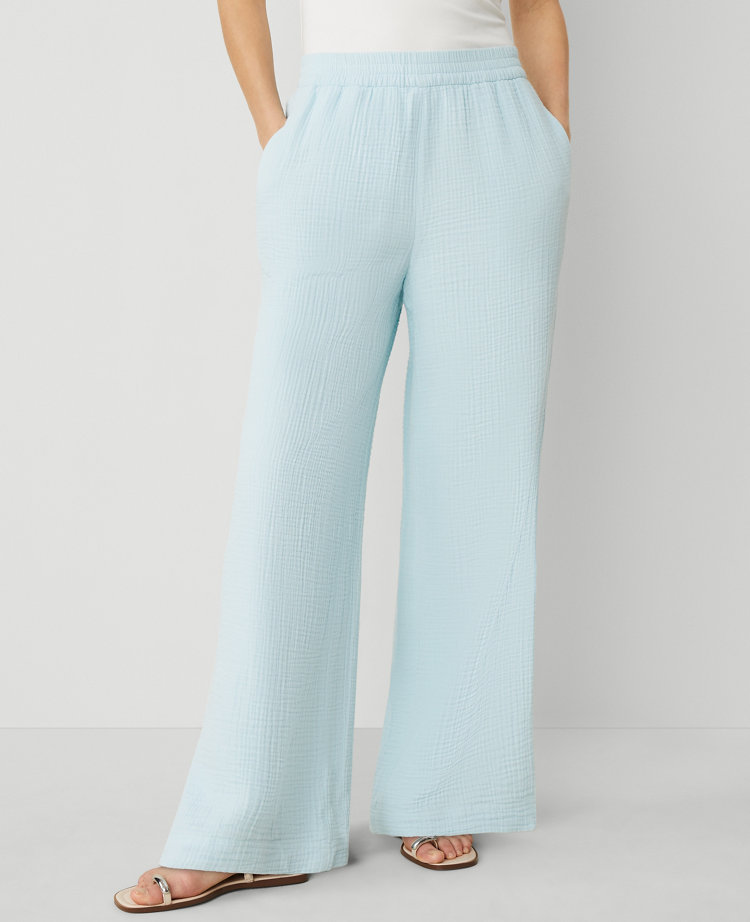 The Pull-On Wide-Leg Pant in Triple Cloth