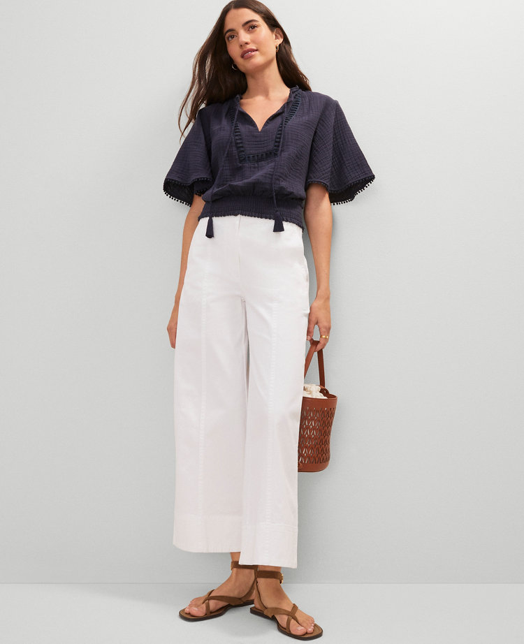 Weekend Collection Wide-Leg Ankle Pant
