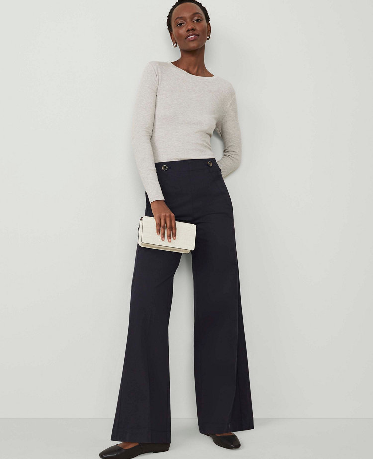 Petite Weekend Collection Wide-Leg Sailor Pant