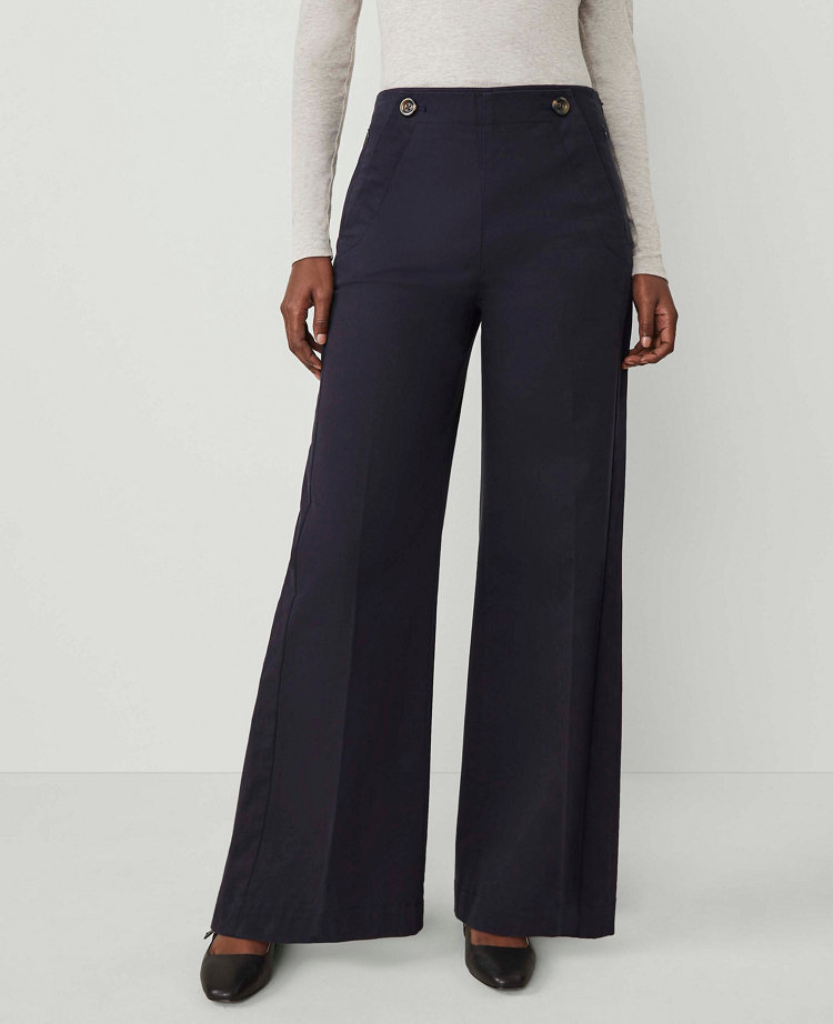 Petite Weekend Collection Wide-Leg Sailor Pant