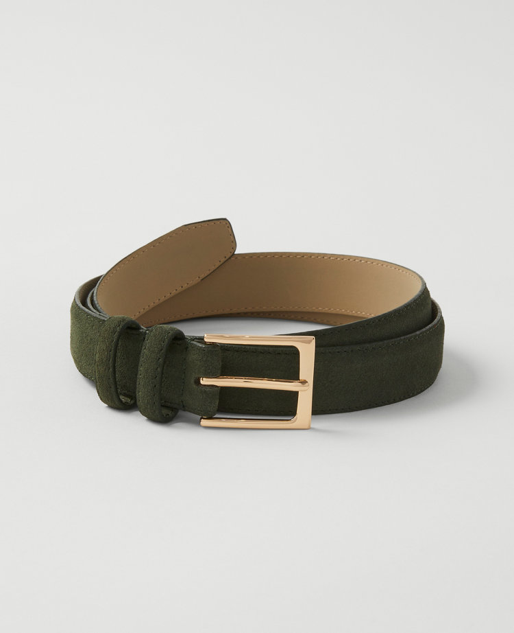 Suede Rectangle Buckle Belt