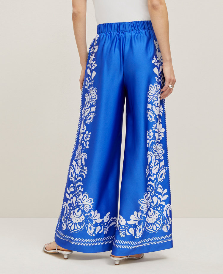 The Easy Palazzo Pant in Paisley Satin