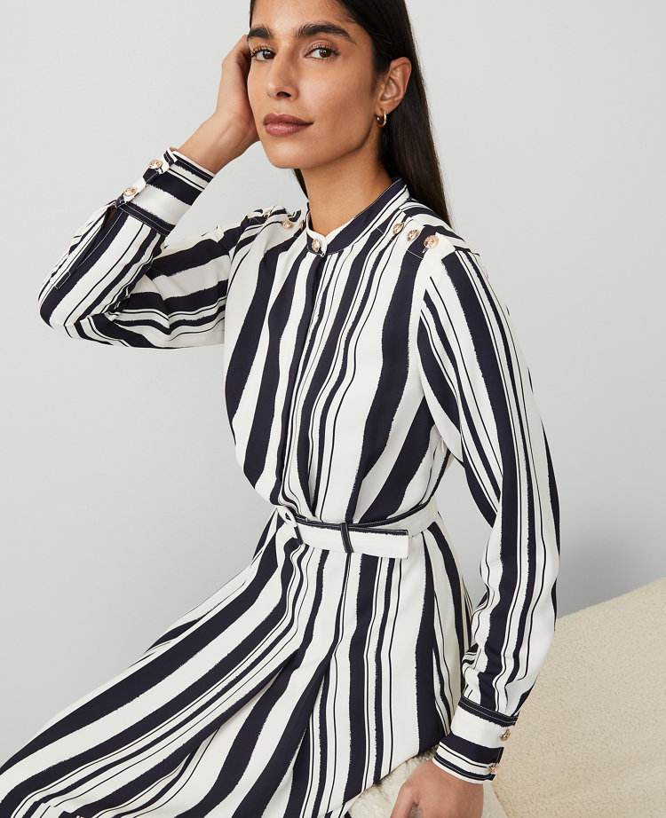 Petite Striped Maxi Flare Dress
