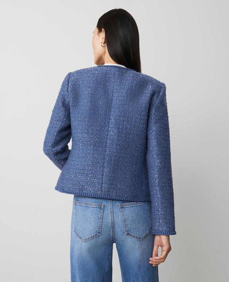 Petite Striped Tweed Fitted Jacket carousel Product Image 2