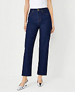 High Rise Straight Jeans in Classic Rinse Wash carousel Product Image 1