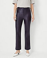 The Seamed Kick Crop Pant in Faux Leather carousel Product Image 1