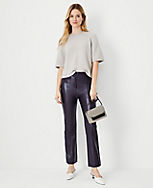 The Seamed Kick Crop Pant in Faux Leather carousel Product Image 3