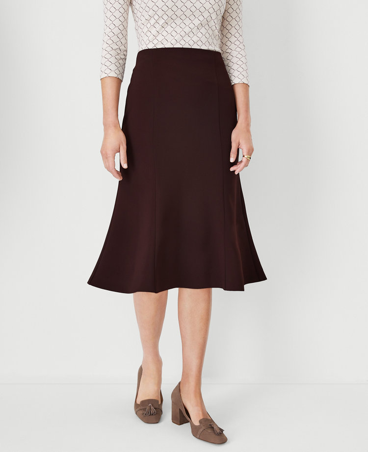 The Seamed Flare Pencil Skirt in Fluid Crepe