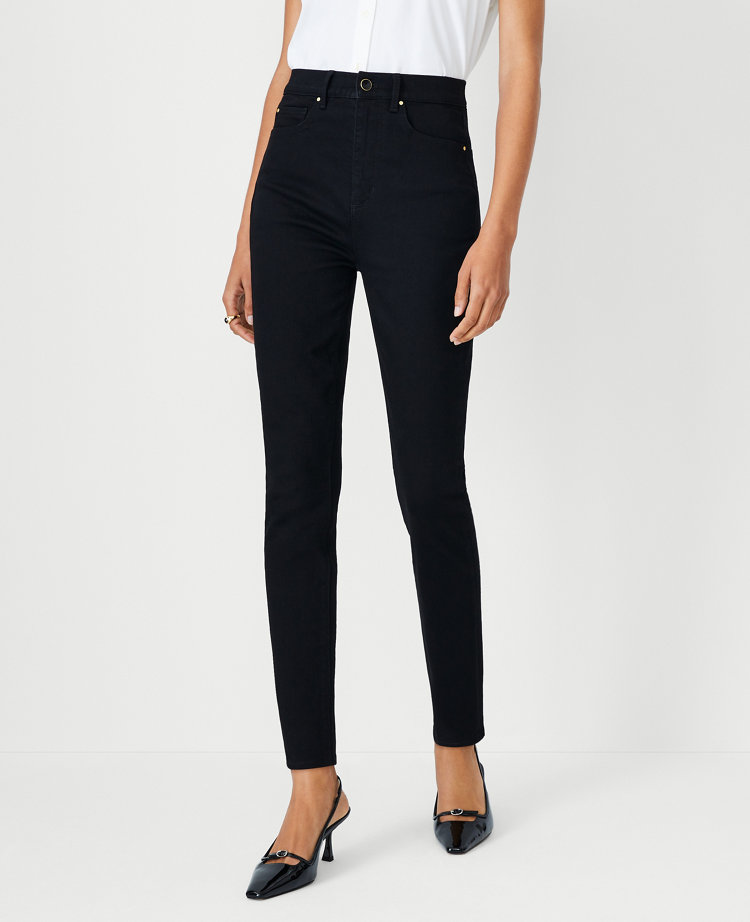 Ann Taylor High Rise Skinny Jeans Classic Black Wash