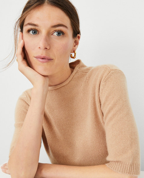 Roll Neck Cashmere Sweater Tee