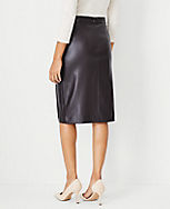 Faux Leather Side Tucked Wrap Pencil Skirt carousel Product Image 2