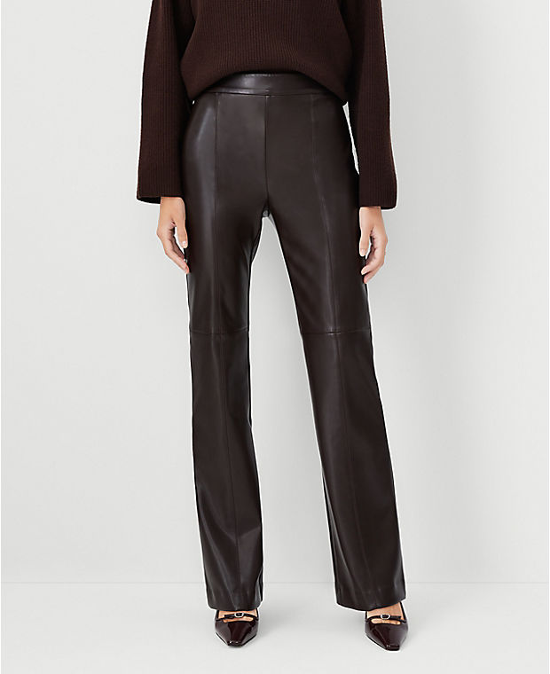 The Seamed Side Zip Trouser Pant in Faux Leather