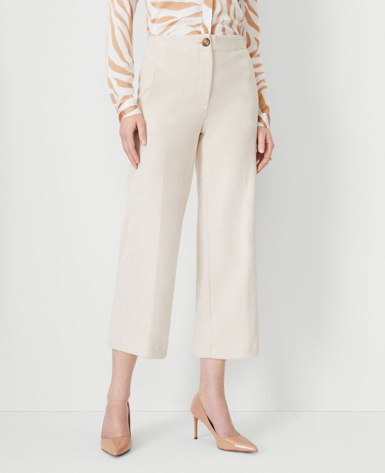 Cropped High Waisted Suede Pants, Women's Pants