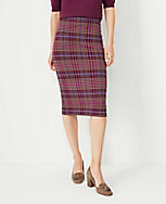 Plaid Sweater Pencil Skirt carousel Product Image 1