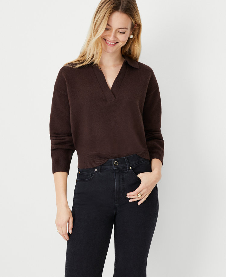 Collared V-Neck Sweater