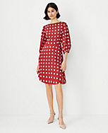 Dotted Boatneck Flare Dress carousel Product Image 1
