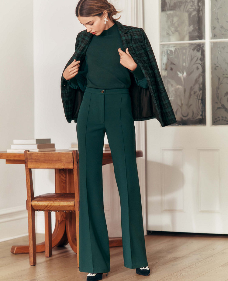 The Petite Flare Trouser Pant in Double Crepe