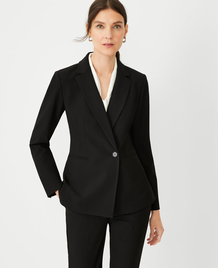 Ann Taylor The Fitted Double Breasted Blazer Bi-Stretch Women's