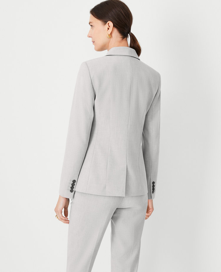 White double breasted stretch Pant Suit