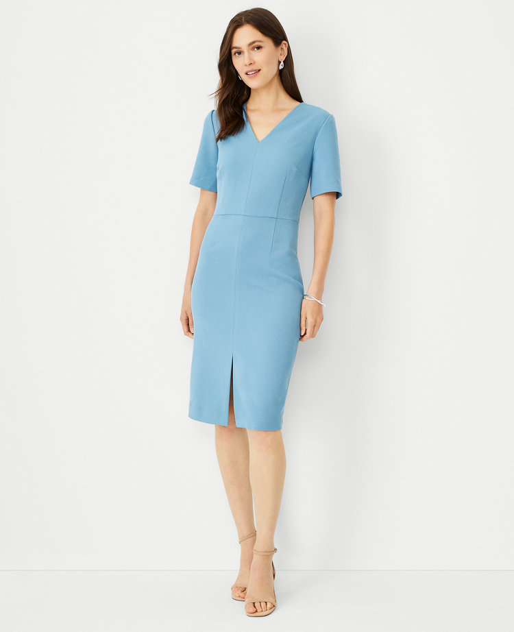 The Square Neck Sheath Dress in Seasonless Stretch