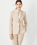 The Notched Two Button Blazer in Micro Houndstooth Double Knit carousel Product Image 3