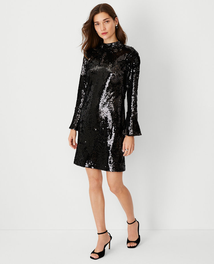 Sequin bell sleeve clearance dress