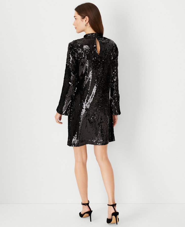 Sequin Bell Sleeve Shift Dress