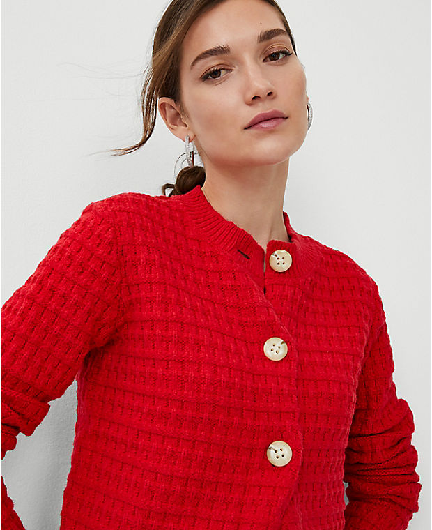 Geo Stitch Sweater Jacket