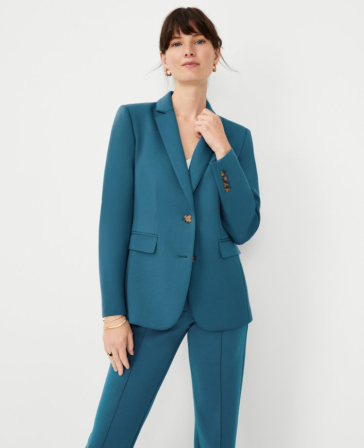 The Notched Two Button Blazer in Double Knit