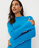 Ribbed Button Cuff Sweater Dress carousel Product Image 3