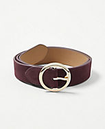 Circle Buckle Wide Suede Belt carousel Product Image 1