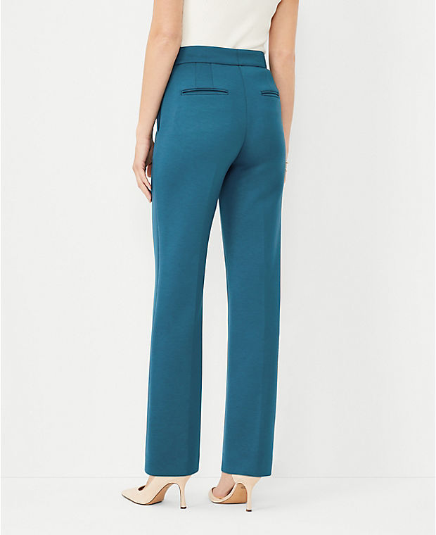 The Petite Pintucked Straight Pant in Double Knit