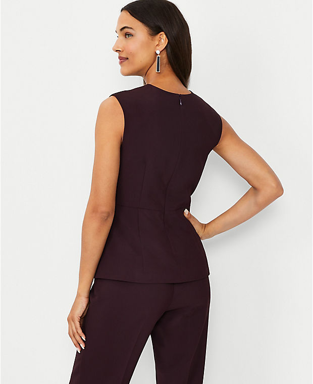 The Petite Tucked Waist Shell in Fluid Crepe