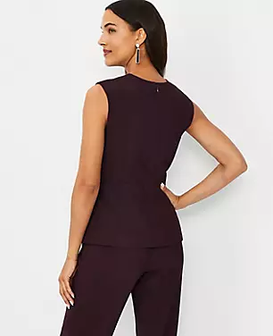 The Petite Tucked Waist Shell in Fluid Crepe carousel Product Image 2