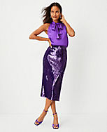 Sequin Midi Column Slip Skirt carousel Product Image 3