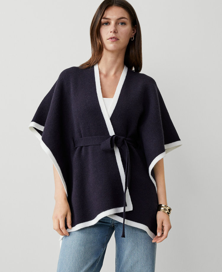 Ann taylor poncho sweater hotsell