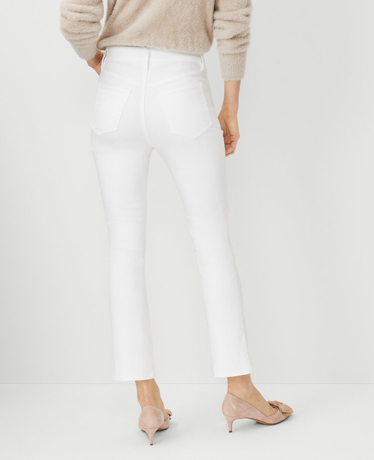 Ann Taylor High Rise Boot Crop Jeans White Women's