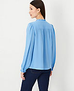 Lace Pintucked Ruffle Neck Shirt carousel Product Image 2