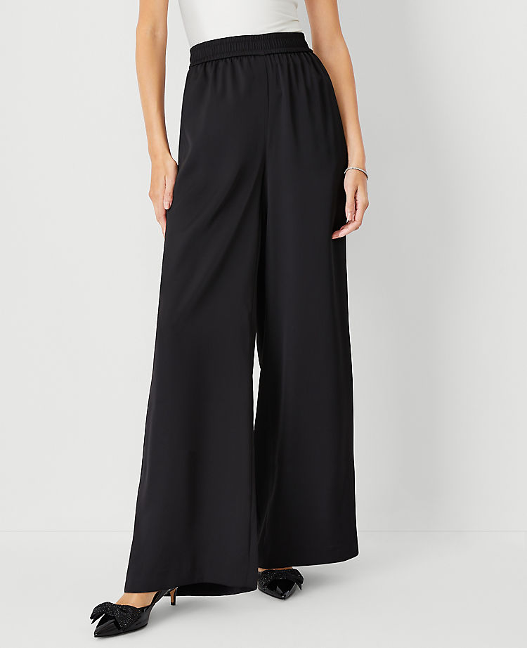 The Easy Wide Leg Pant in Satin