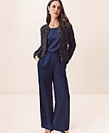 The Easy Wide Leg Pant in Satin carousel Product Image 4