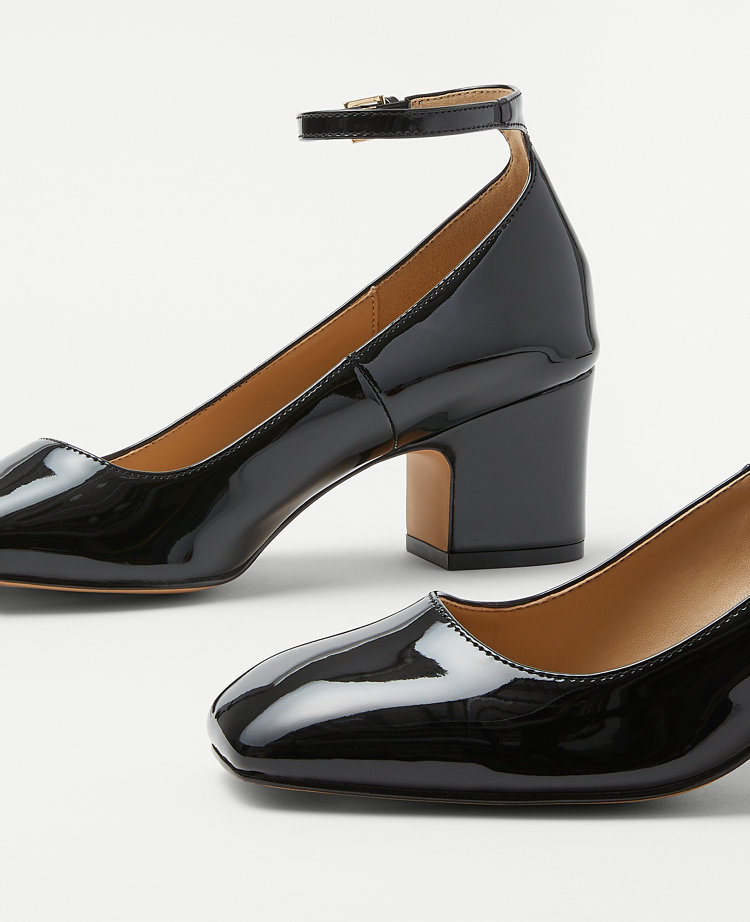 Patent leather block heel shoes hotsell